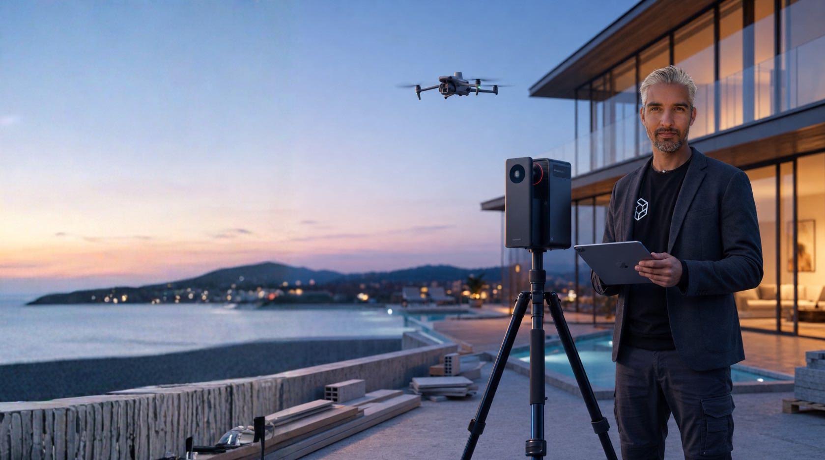 Byron Bay Drone operator with professional scanning equipment