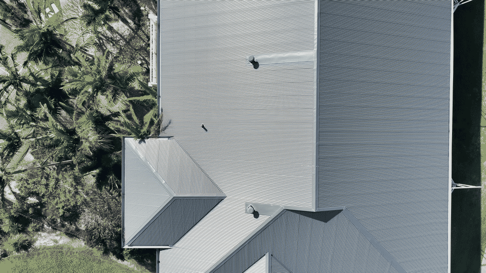 UAVIS roof inspection sequence from overview to ventilation detail